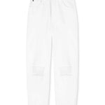 White jeans on a white background