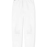 White jeans on a white background