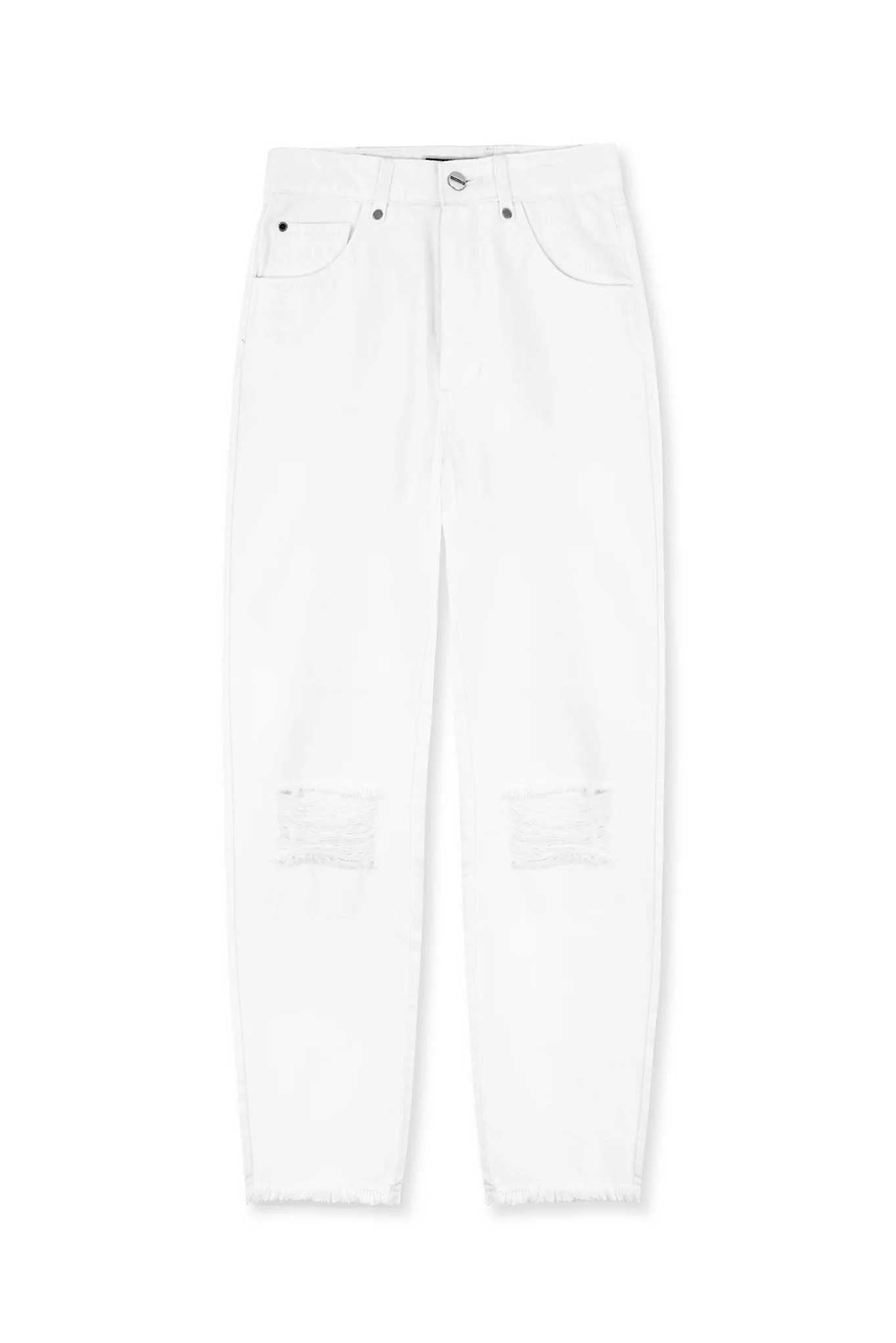 White jeans on a white background