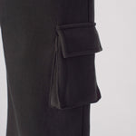 WIDE LEG CARGO JOGGERS - BLACK - JMOJO - Women's Wide Leg Cargo Joggers