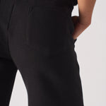 womens black shorts back patch pocket detail