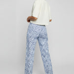 Back view of Womens Blue Marble straight leg jeans
