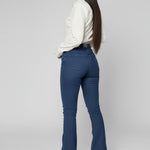 Womens dark blue flare jeans back angle fit