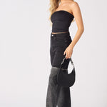 ZARIA 2 - in - 1 Detachable Wide Leg Jeans - Black Acid Wash - JMOJO - Women's Wide leg Jeans Detachable