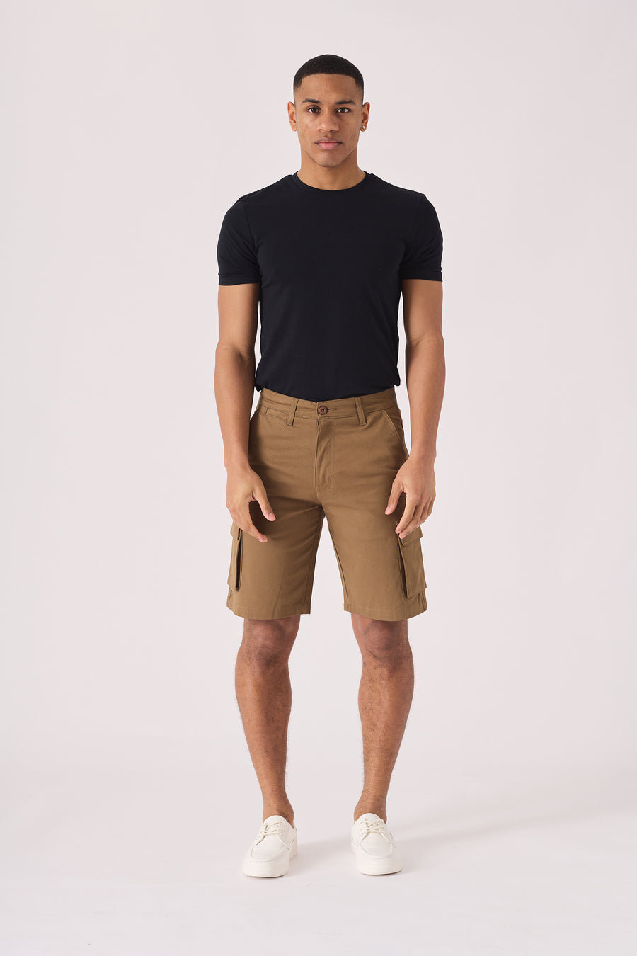 3D POCKET CARGO SHORTS - BROWN -  Men's Cargo Denim Shorts