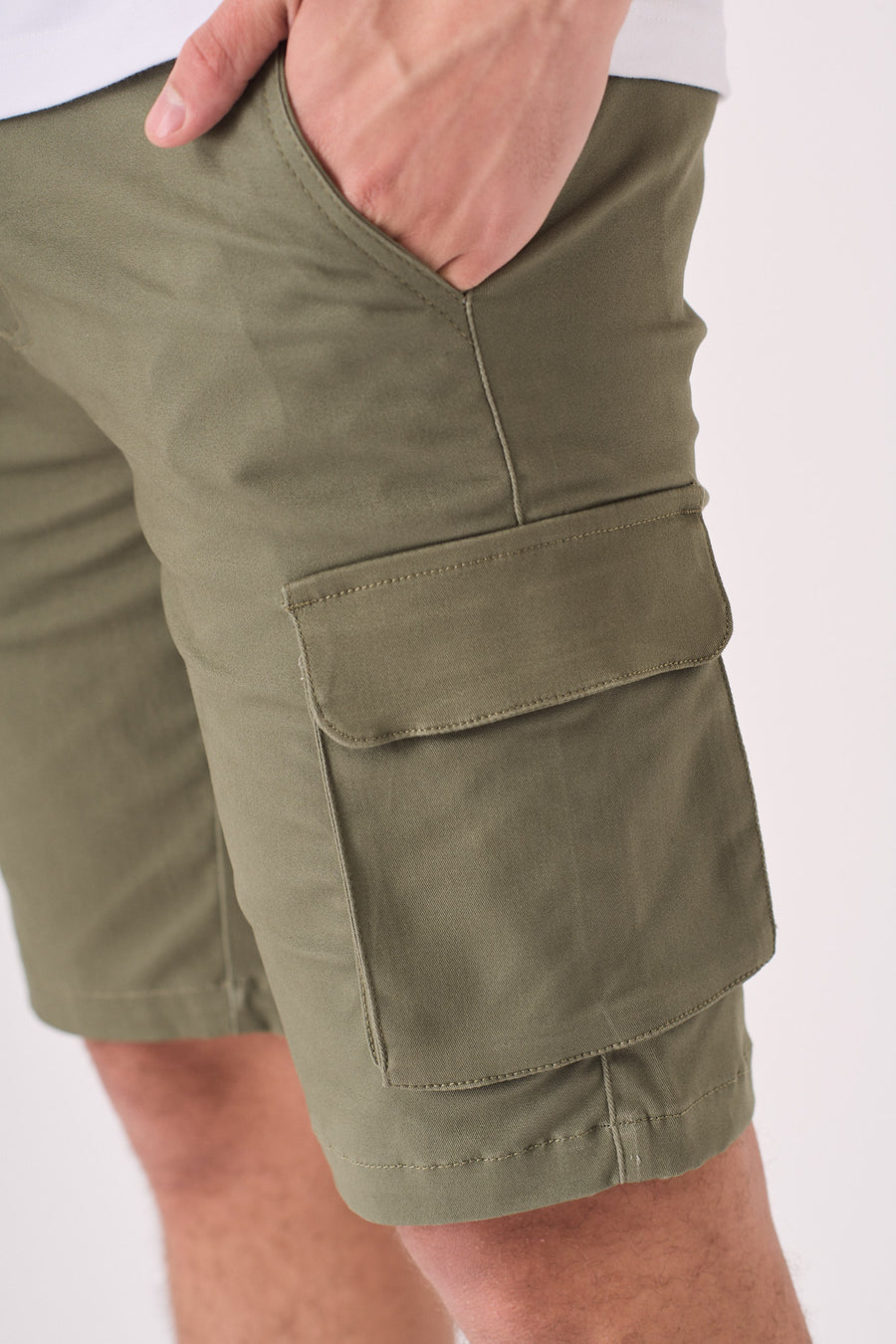 3D POCKET CARGO SHORTS - GREEN -  Men's Cargo Denim Shorts