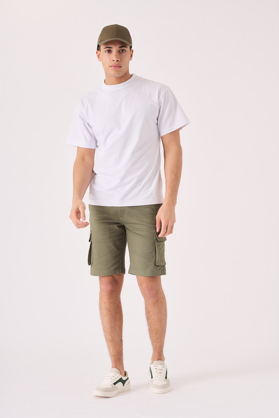 3D POCKET CARGO SHORTS - GREEN -  Men's Cargo Denim Shorts
