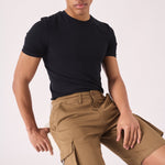 3D POCKET CARGO SHORTS - BROWN - JMOJO - Men's Cargo Denim Shorts