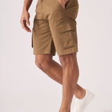 3D POCKET CARGO SHORTS - BROWN - JMOJO - Men's Cargo Denim Shorts