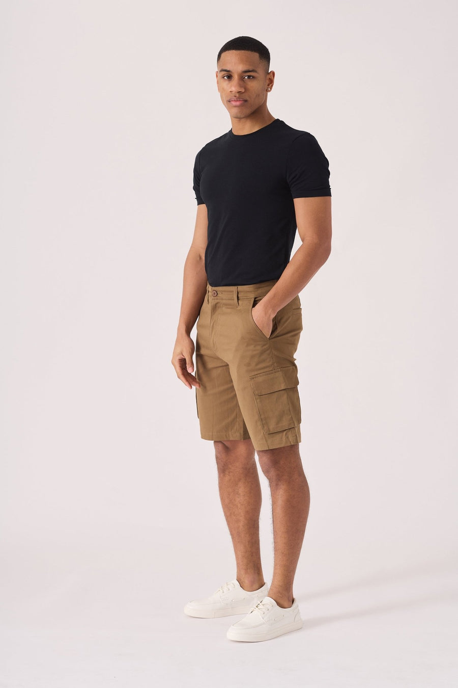 3D POCKET CARGO SHORTS - BROWN - JMOJO - Men's Cargo Denim Shorts