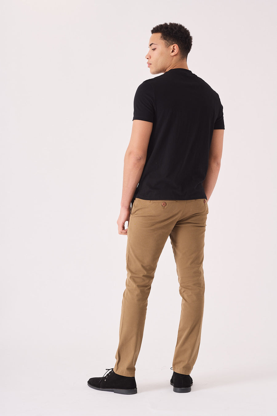 ASHFORD Stretch Slim Fit Chino Pants - Light Brown -  Men's Chino Trousers
