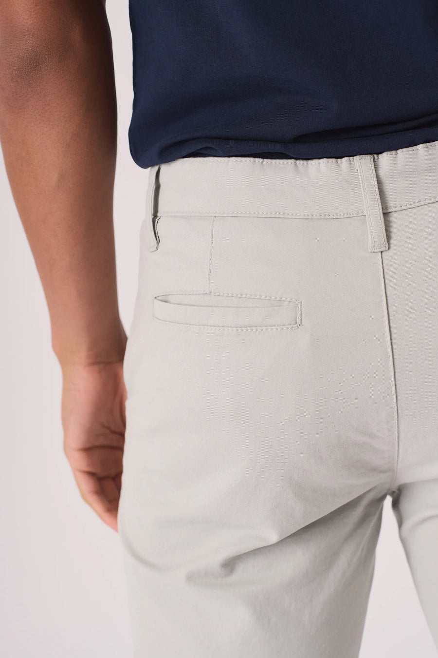 CLAYBOURNE Stretch Slim Fit Chino Shorts - Light Grey -  Men's Chino Shorts