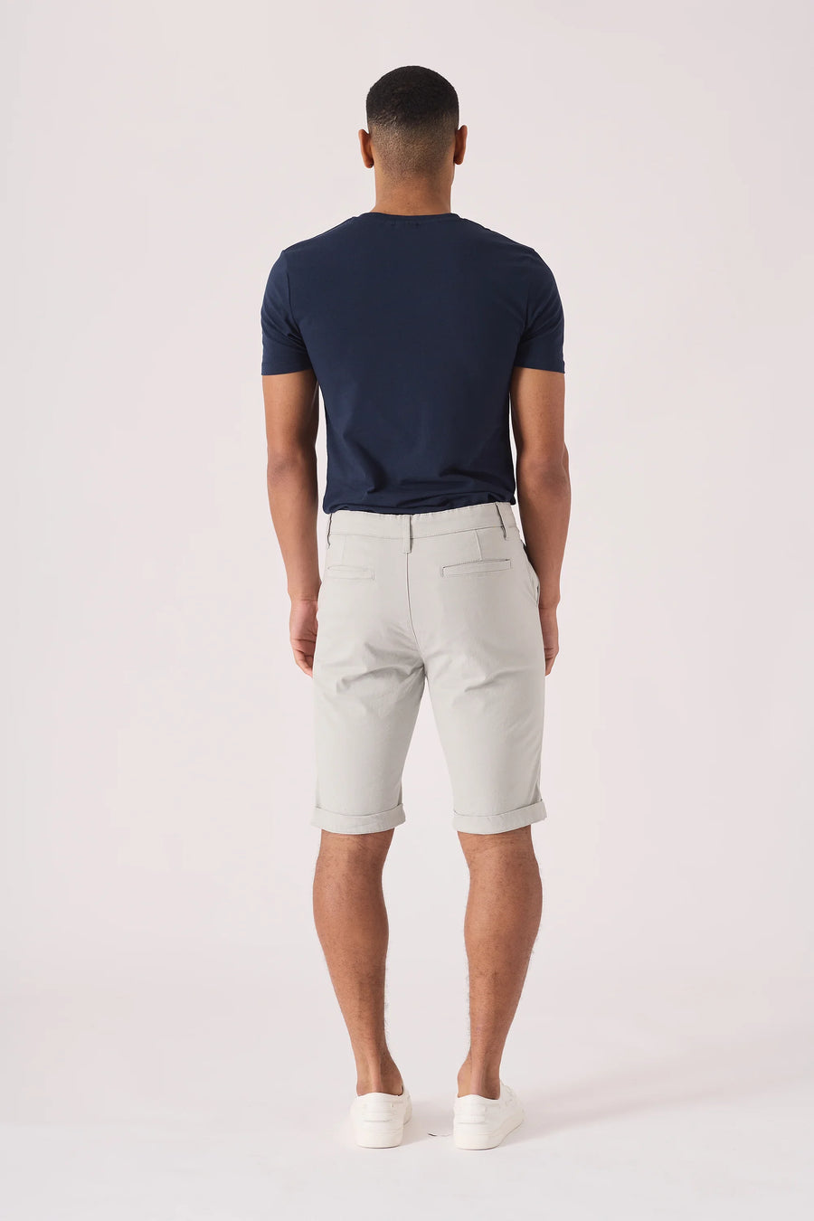CLAYBOURNE Stretch Slim Fit Chino Shorts - Light Grey -  Men's Chino Shorts
