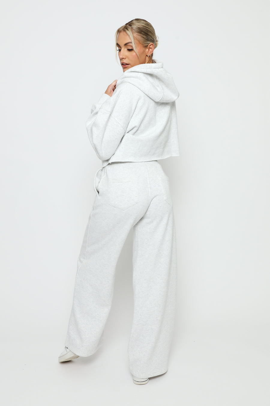 GREY MARL MOJO WIDE LEG  JOGGER -  Women's Wide Leg Joggers