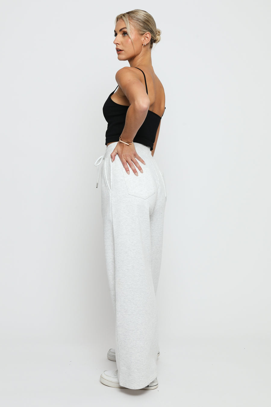 GREY MARL MOJO WIDE LEG  JOGGER -  Women's Wide Leg Joggers