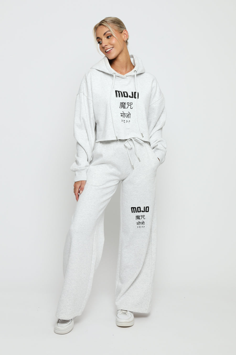 GREY MARL MOJO WIDE LEG  JOGGER -  Women's Wide Leg Joggers