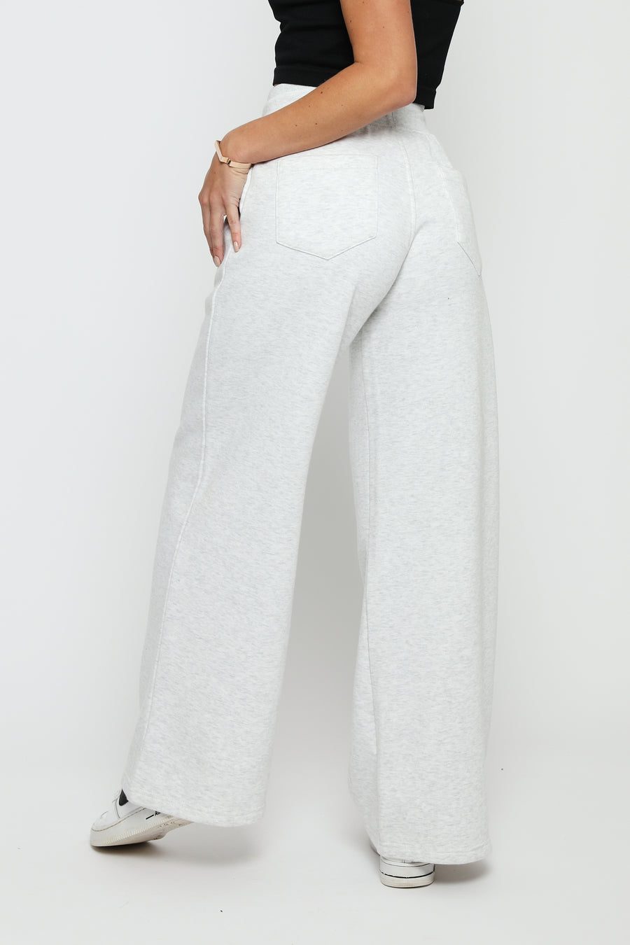 GREY MARL MOJO WIDE LEG  JOGGER -  Women's Wide Leg Joggers