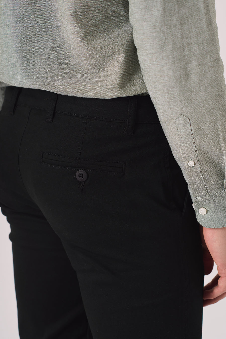 HADSON Stretch Slim Fit Chino Pants - Black -  Men's Chino Trousers