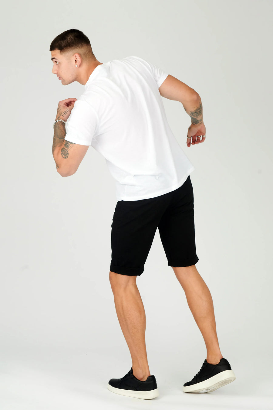 HADSON Stretch Slim Fit Chino Shorts - Black -  Men's Chino Shorts