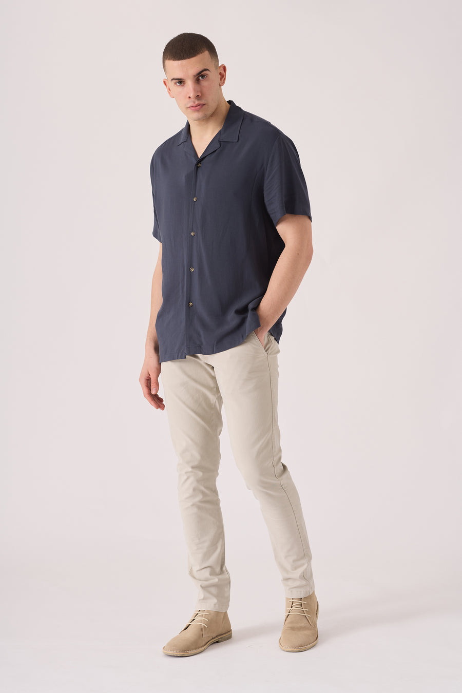 HARLOW Stretch Slim Fit Chino Pants - Cream -  Men's Chino Trousers