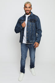 WESTERN DENIM JACKET - MID BLUE WASH