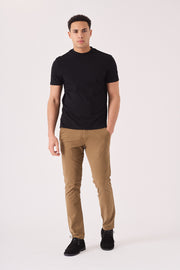 SLIM FIT STRETCH CHINO TROUSER - LIGHT BROWN
