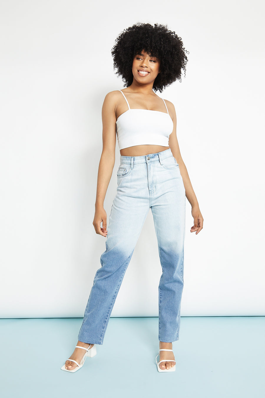 Women's Two Tone Mom Jeans