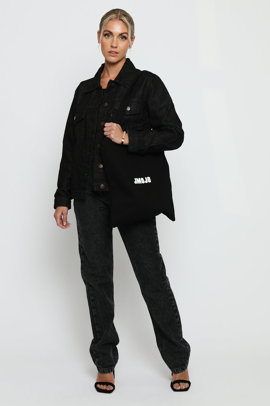 JMOJO DENIM BLACK WASH TOTE BAG -  Tote Bags
