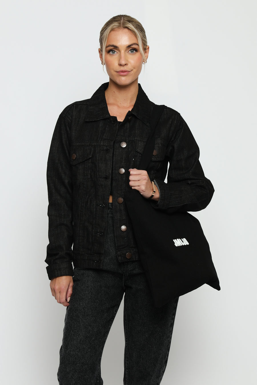 JMOJO DENIM BLACK WASH TOTE BAG -  Tote Bags