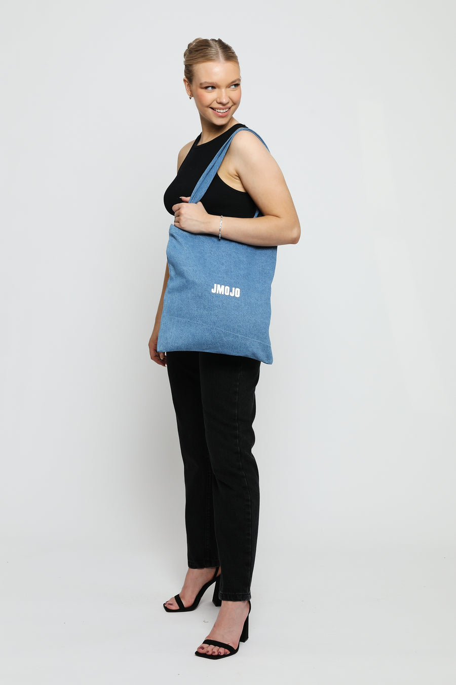 JMOJO DENIM LIGHT WASH TOTE BAG -  Tote Bags
