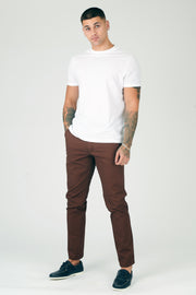 SLIM FIT STRETCH CHINO TROUSER - CHOCOLATE BROWN