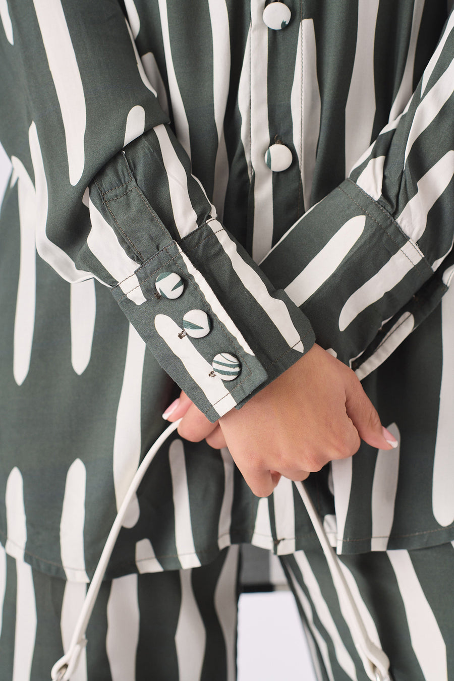 LONGLINE OVERSIZED SHIRT - GREEN -  Women's Oversized Shirts
