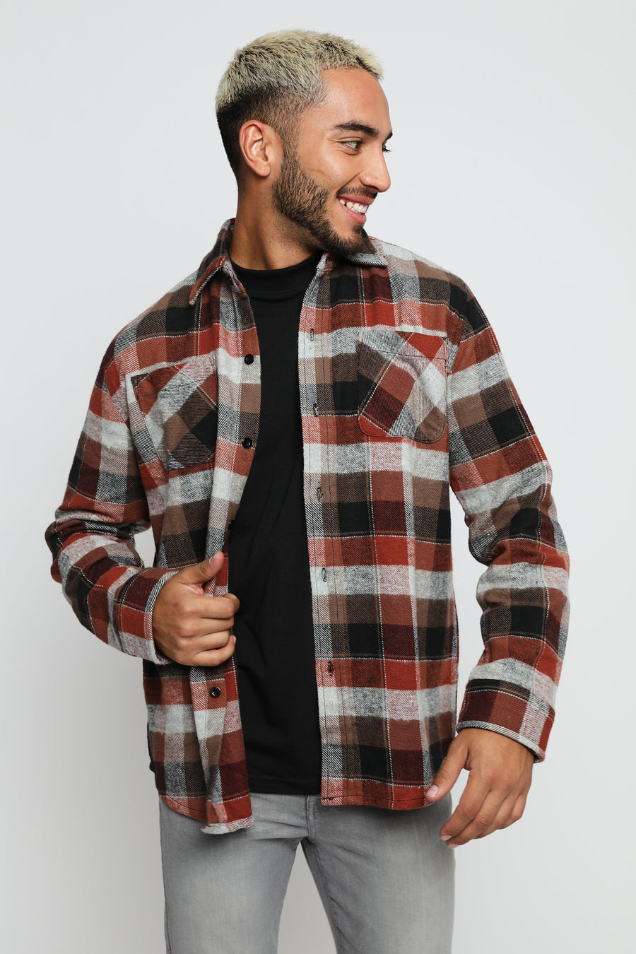 LUMBERJACK FLANNEL CHECK SHIRT - RED -  Men's Check Shirts