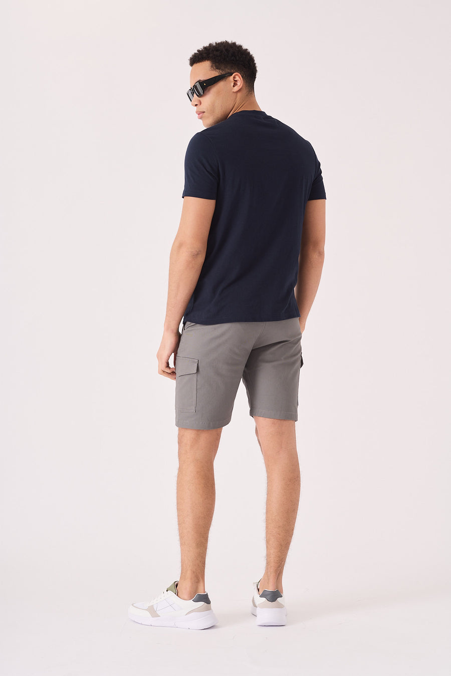 REGULAR CARGO SHORTS - GREY -  Men's Cargo Denim Shorts