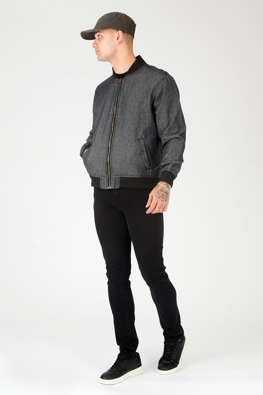 REGULAR FIT BOMBER JACKET - GREY -  Men's Bomber Jackets