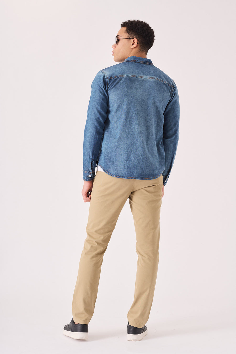 SLIM FIT DENIM SHIRT - MID BLUE WASH -  Men's Denim Shirts