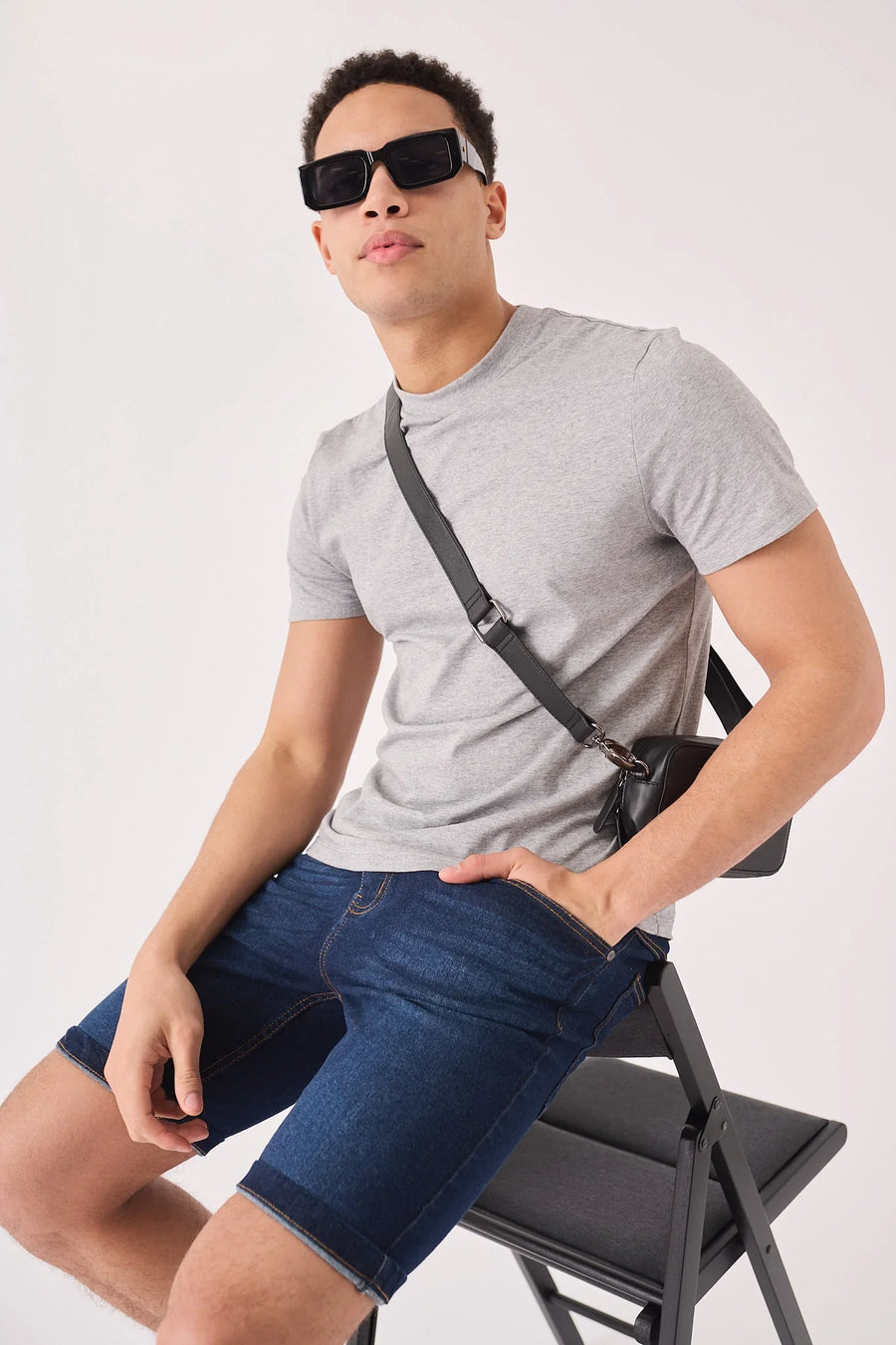 SLIM FIT DENIM SHORTS - INDIGO BLUE -  Men's Denim Shorts