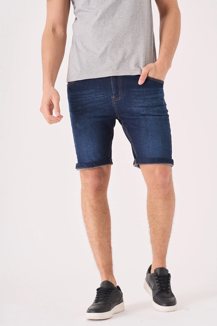 SLIM FIT DENIM SHORTS - INDIGO BLUE -  Men's Denim Shorts
