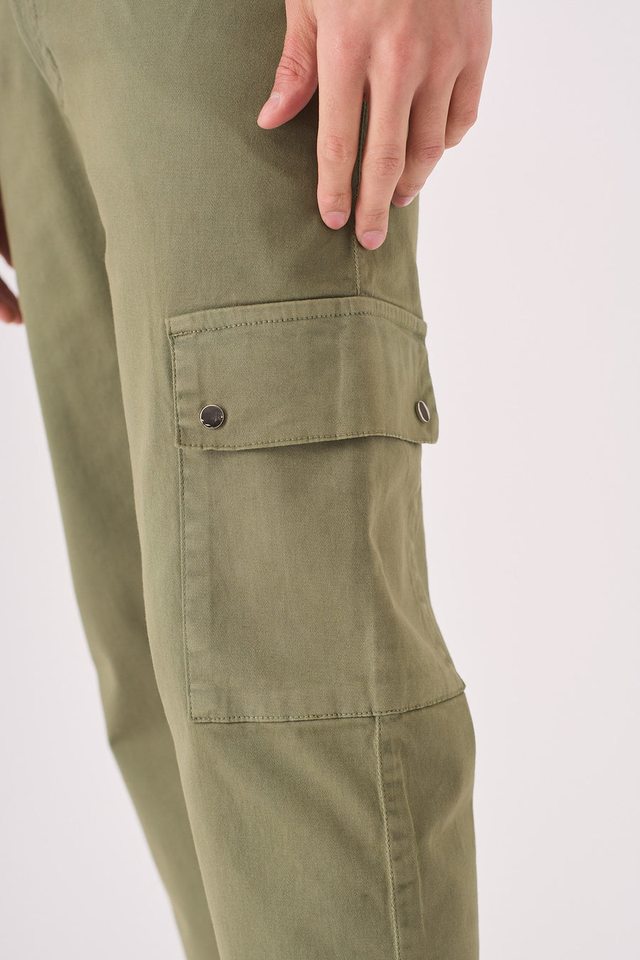 SLIM STRETCH CARGO TROUSERS - OLIVE GREEN -  Men's Cargo Trouser