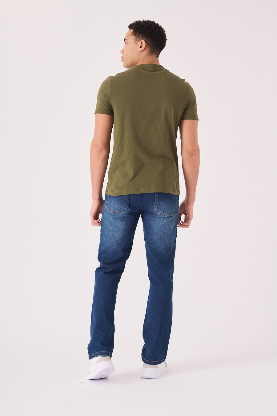 STRAIGHT LEG JEANS - MID BLUE -  Men's Straight Leg Jeans