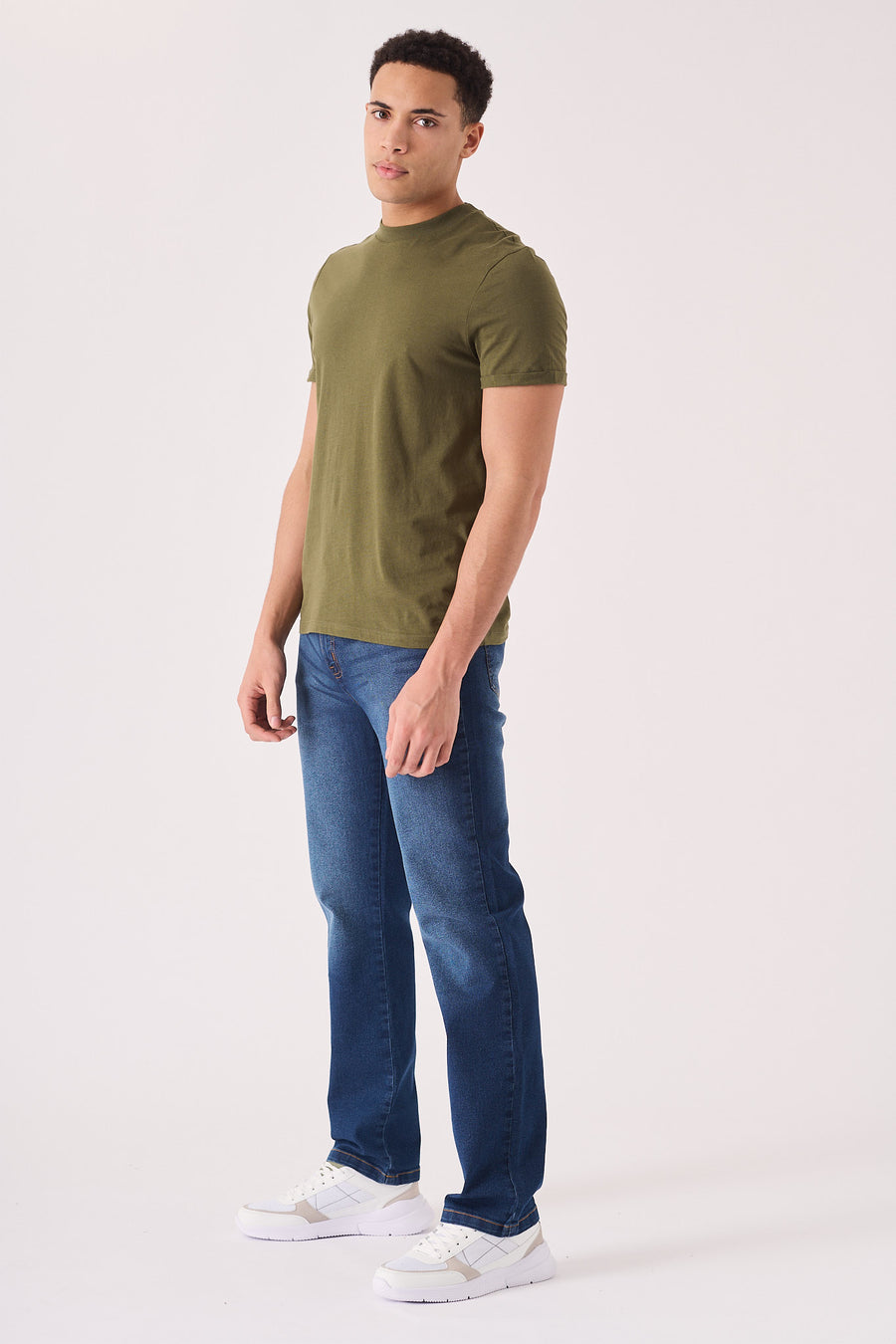 STRAIGHT LEG JEANS - MID BLUE -  Men's Straight Leg Jeans