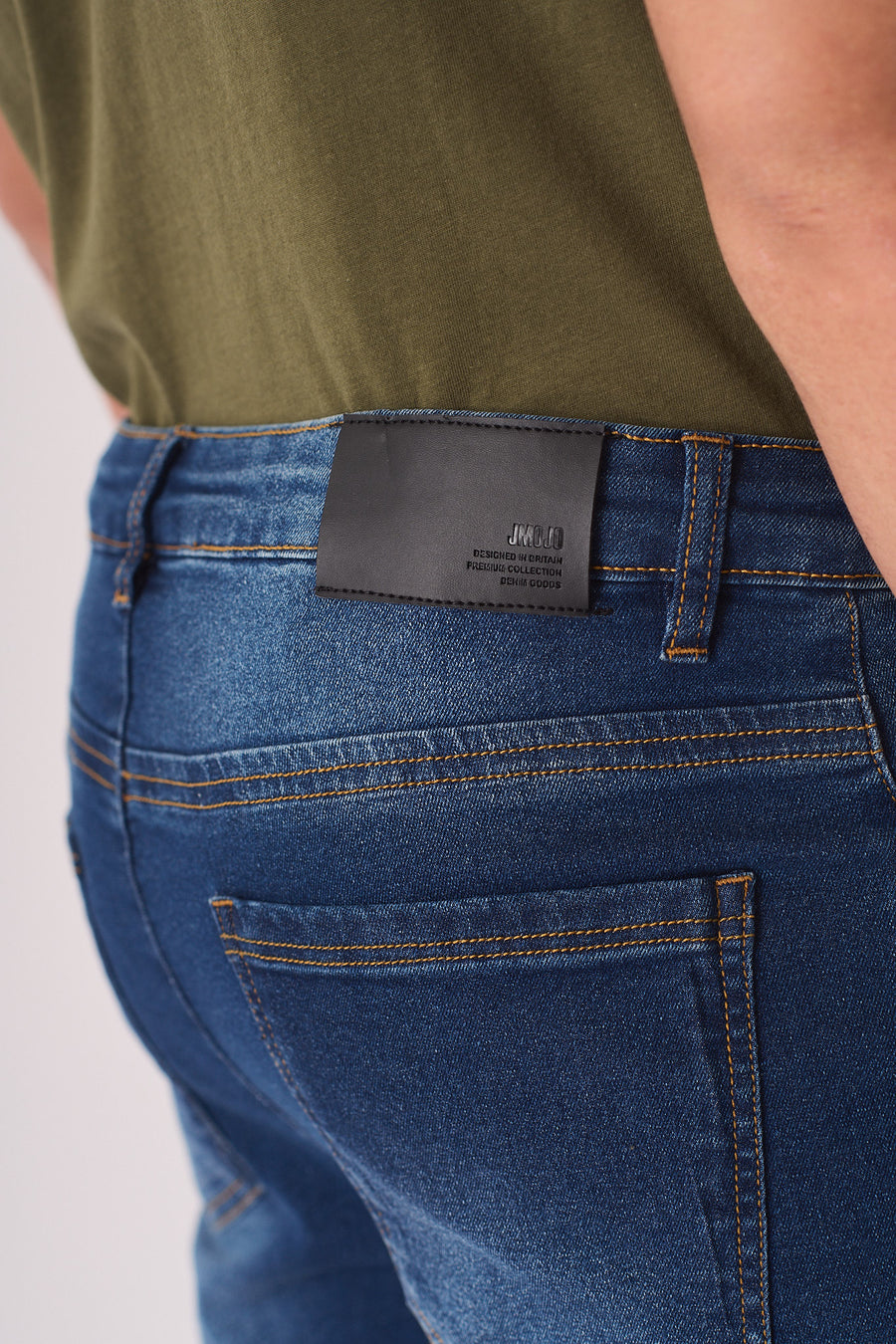 STRAIGHT LEG JEANS - MID BLUE -  Men's Straight Leg Jeans