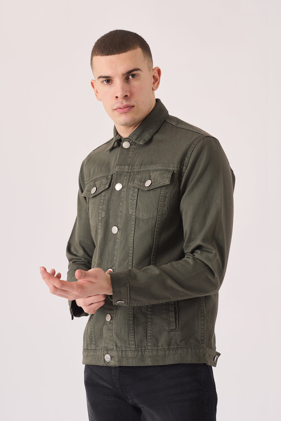 WESTERN DENIM JACKET - GREEN -  Men's Denim Jackets