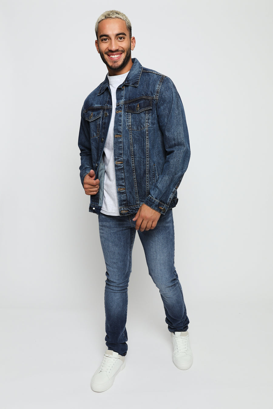 WESTERN DENIM JACKET - MID BLUE WASH -  Men's Denim Jackets