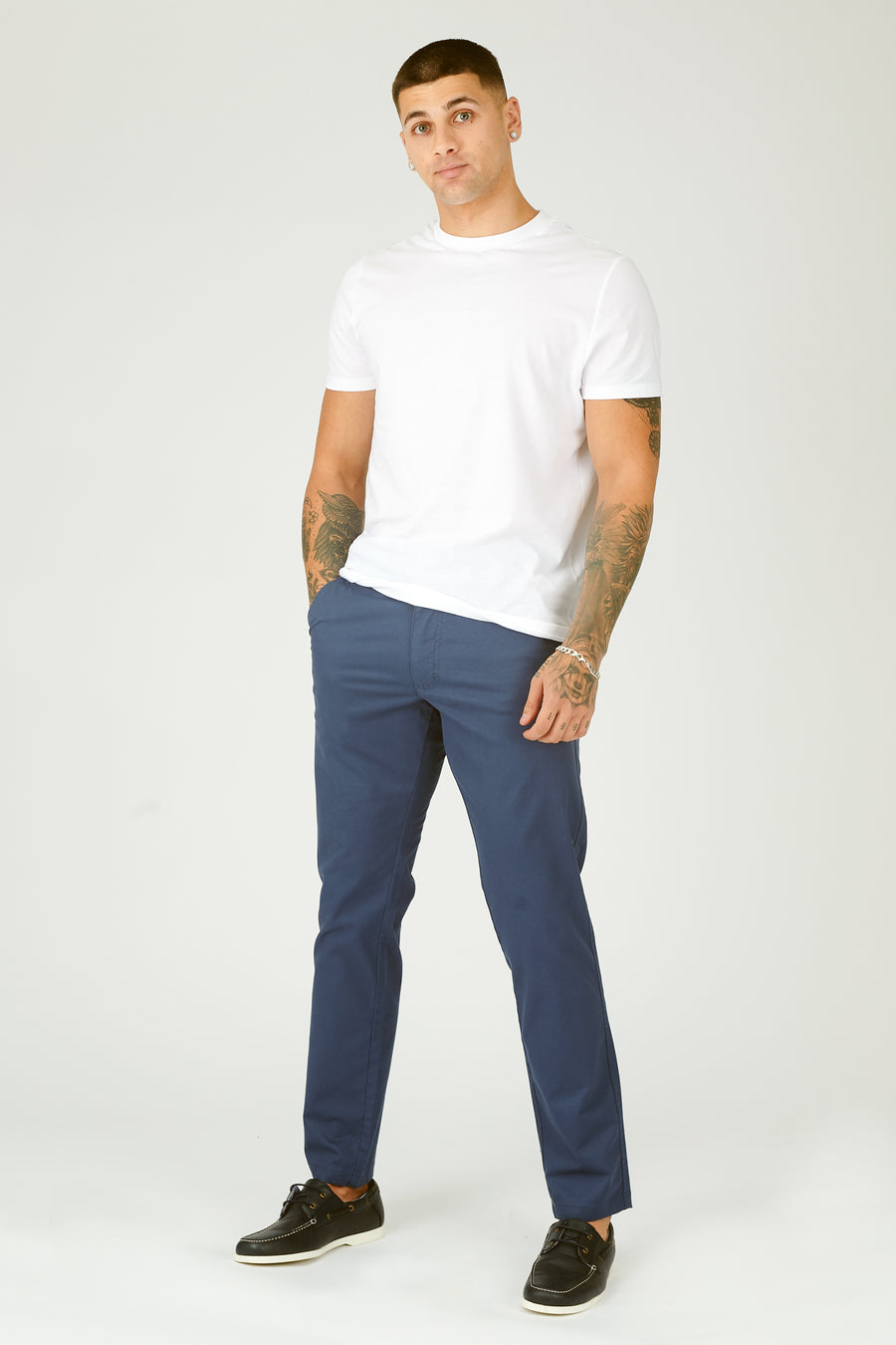 WESTON Stretch Slim Fit Chino Pants - Navy -  Men's Chino Trousers