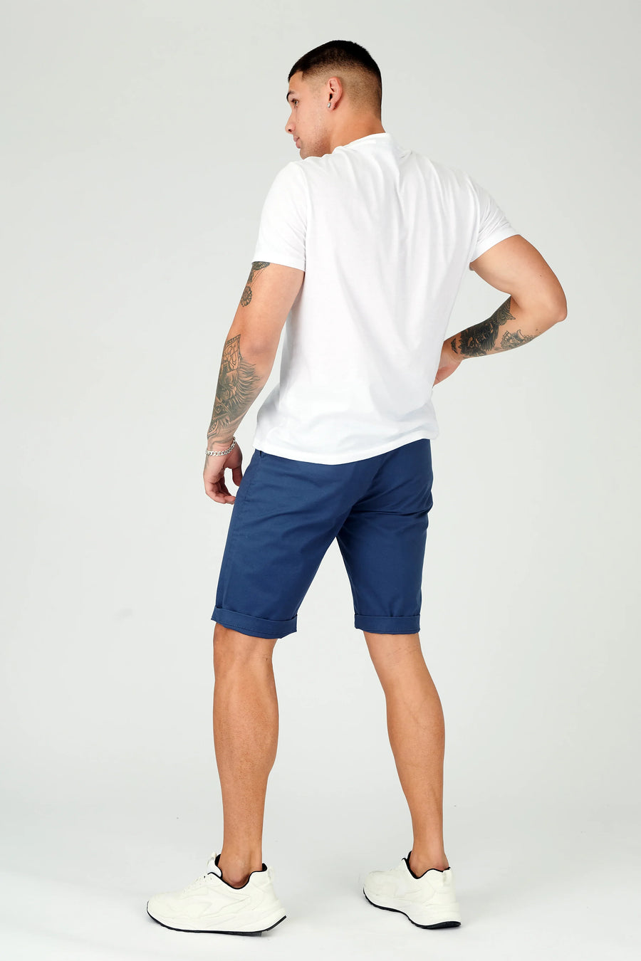 WESTON Stretch Slim Fit Chino Shorts - Navy -  Men's Chino Shorts