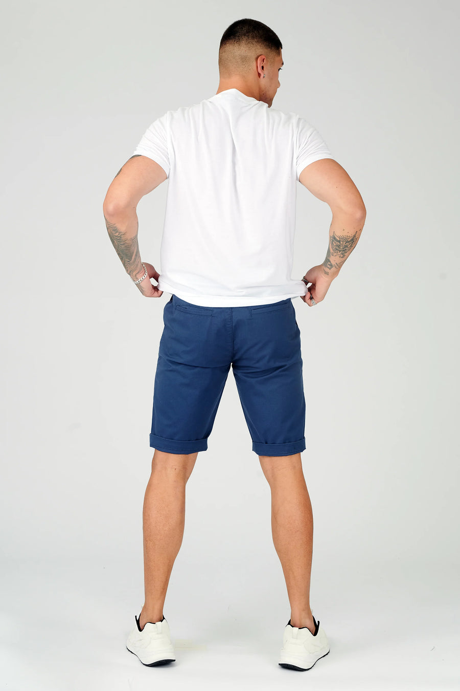 WESTON Stretch Slim Fit Chino Shorts - Navy -  Men's Chino Shorts