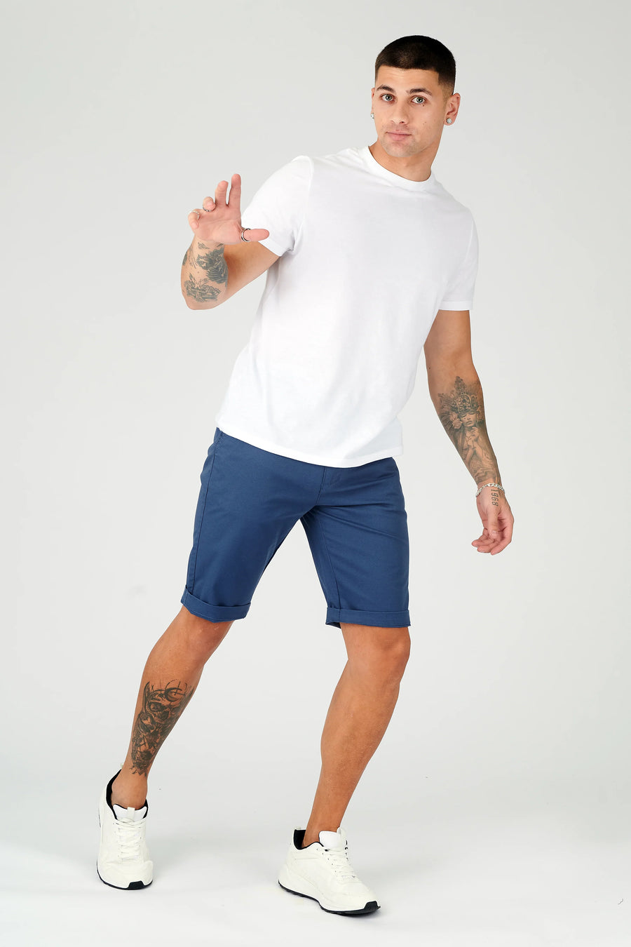 WESTON Stretch Slim Fit Chino Shorts - Navy -  Men's Chino Shorts