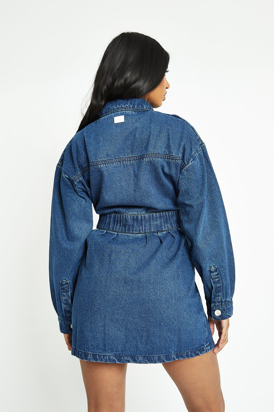 WOMEN'S DENIM SHIRT DRESS - DARK BLUE WASH -  Women's Denim Dresses