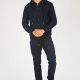 ZIP UP HOODIE - NAVY BLUE -  Men's Loungewear Hoodies